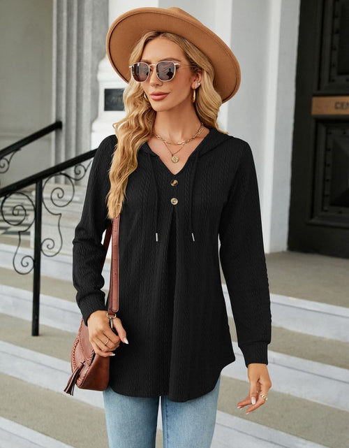 Load image into Gallery viewer, Long Sleeve Hooded Blouse
