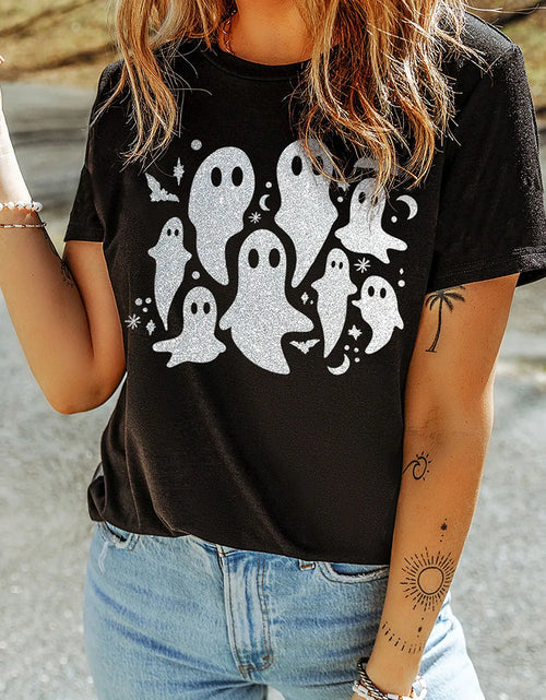 Load image into Gallery viewer, Full Size Ghost Round Neck Short Sleeve T-Shirt
