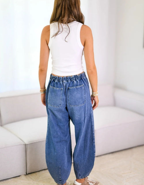 Load image into Gallery viewer, Drawstring Jeans with Pockets
