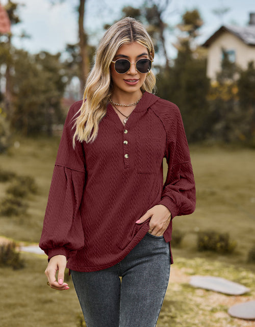 Load image into Gallery viewer, Cable-Knit Dropped Shoulder Hoodie
