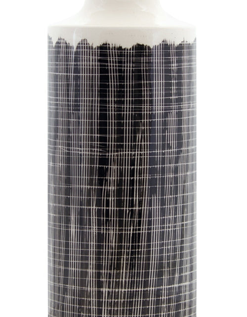 Load image into Gallery viewer, Terra Cotta Floor Vase with Black Criss Cross Pattern 24.75"H
