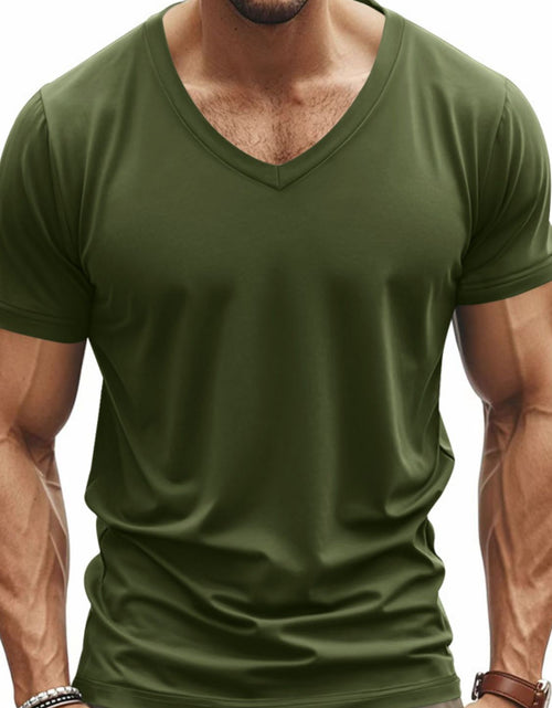 Load image into Gallery viewer, Men's Full Size V-Neck Short Sleeve T-Shirt Plus Size
