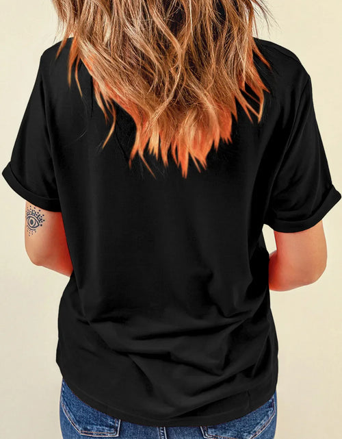 Load image into Gallery viewer, Letter Graphic Round Neck Short Sleeve T-Shirt
