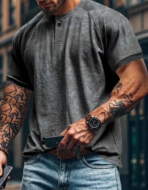 Load image into Gallery viewer, Men's Full Size Round Neck Short Sleeve T-Shirt Plus Size
