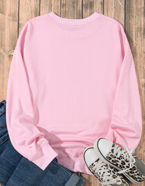Load image into Gallery viewer, Bow Graphic Round Neck Long Sleeve Sweatshirt
