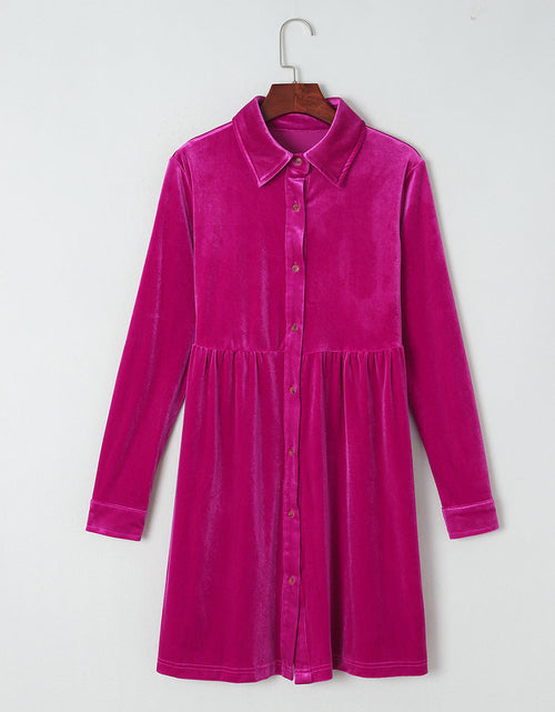 Load image into Gallery viewer, Lennon Long Sleeve Ruffle Velvet Dress by Poppy Lee Lane
