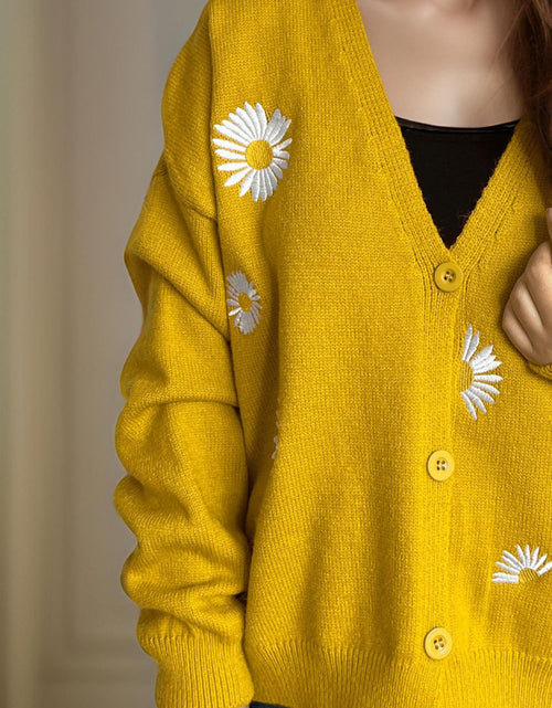 Load image into Gallery viewer, Daisy Button Up V-Neck Cardigan

