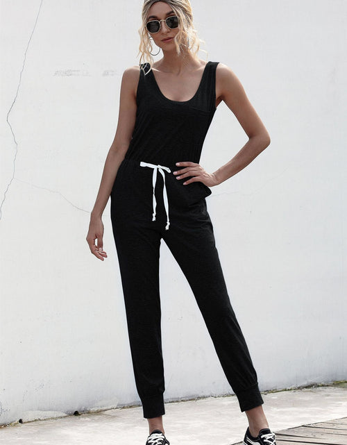 Load image into Gallery viewer, Knot Sleeveless Waist Jumpsuit
