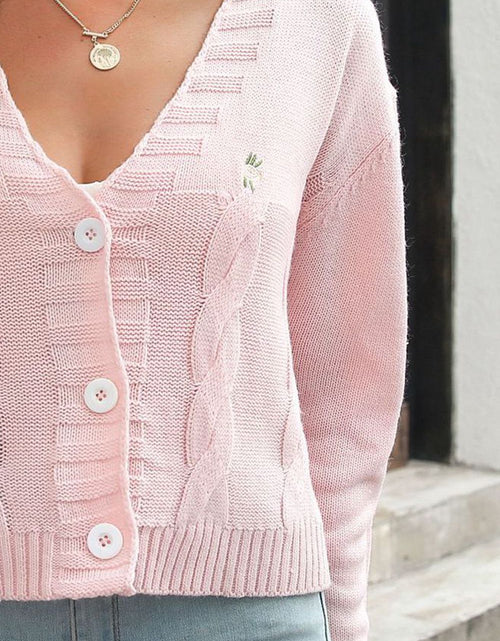 Load image into Gallery viewer, Cable-Knit Button Down Cardigan

