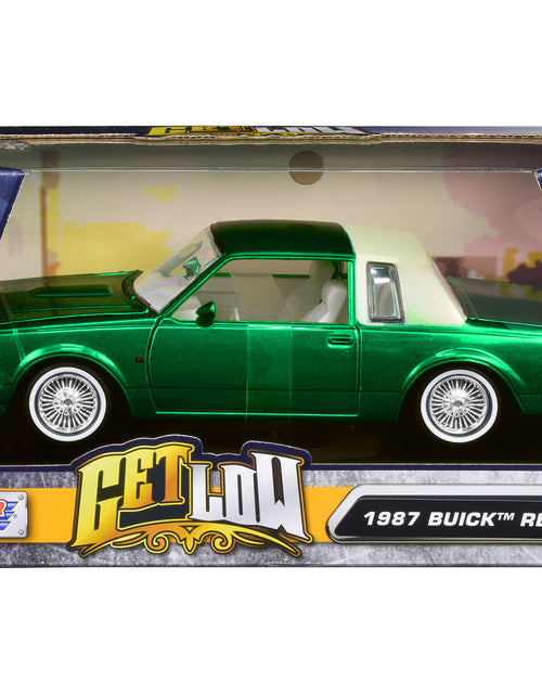 Load image into Gallery viewer, 1987 Buick Regal Green Metallic with White Interior "Get Low" Series 1/24 Diecast Model Car by Motormax
