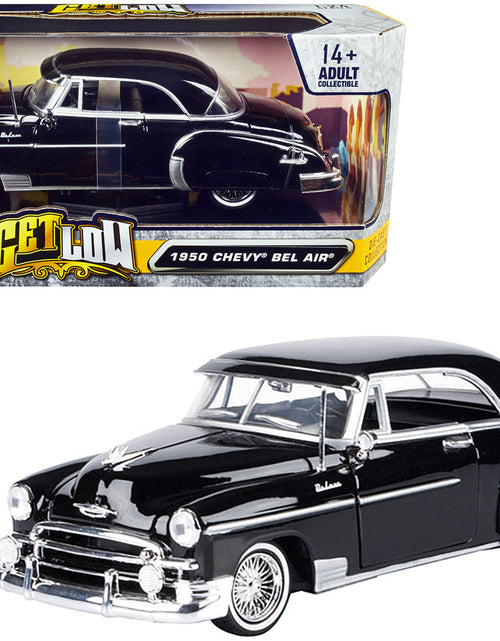 Load image into Gallery viewer, 1950 Chevrolet Bel Air Lowrider Black "Get Low" Series 1/24 Diecast Model Car by Motormax
