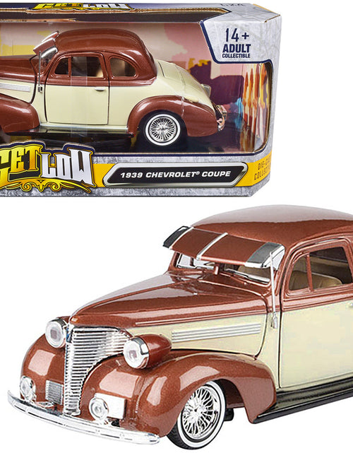 Load image into Gallery viewer, 1939 Chevrolet Coupe Lowrider Beige and Brown Metallic "Get Low" Series 1/24 Diecast Model Car by Motormax
