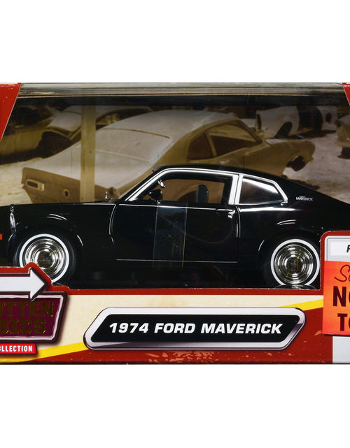 Load image into Gallery viewer, 1974 Ford Maverick Black "Forgotten Classics" Series 1/24 Diecast Model Car by Motormax
