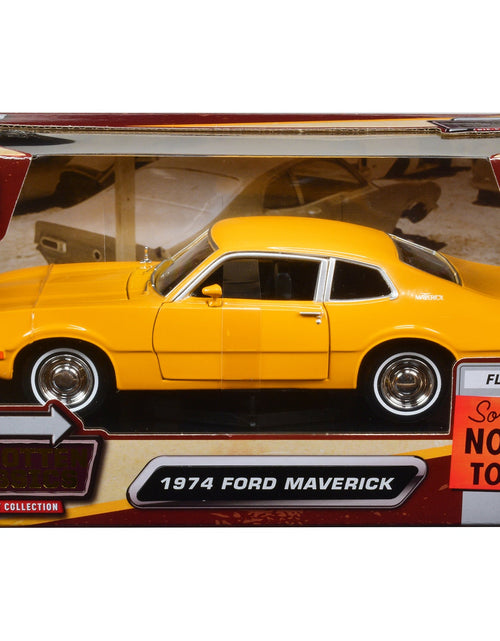Load image into Gallery viewer, 1974 Ford Maverick Yellow "Forgotten Classics" 1/24 Diecast Model Car by Motormax
