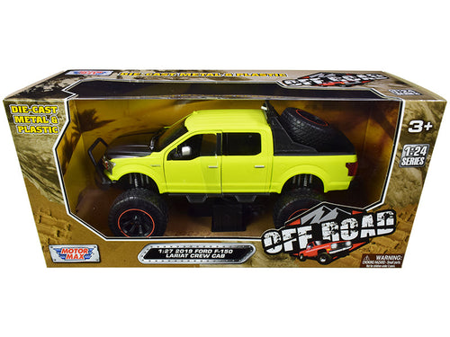 Load image into Gallery viewer, 2019 Ford F-150 Lariat Crew Cab Pickup Truck Off Road Bright Green 1/27 Diecast Model Car by Motormax
