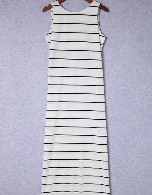 Load image into Gallery viewer, Striped Slit Sleeveless Maxi Dress
