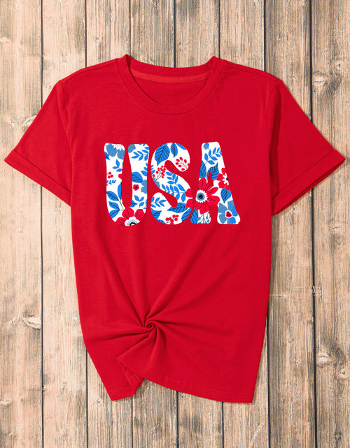 Load image into Gallery viewer, USA Round Neck Short Sleeve T-Shirt
