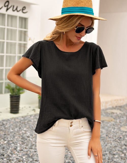 Load image into Gallery viewer, Ivy Lane Round Neck Cutout Tie Back Top

