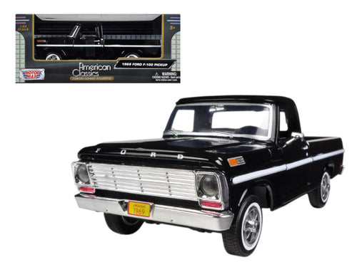 Load image into Gallery viewer, 1969 Ford F-100 Pickup Truck Black 1/24 Diecast Model Car by Motormax
