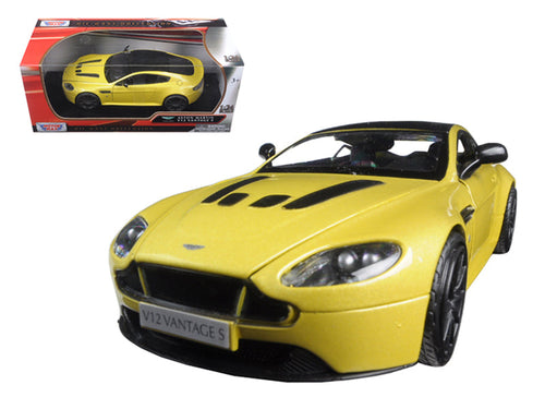 Load image into Gallery viewer, Aston Martin Vantage S V12 Yellow 1/24 Diecast Model Car by Motormax

