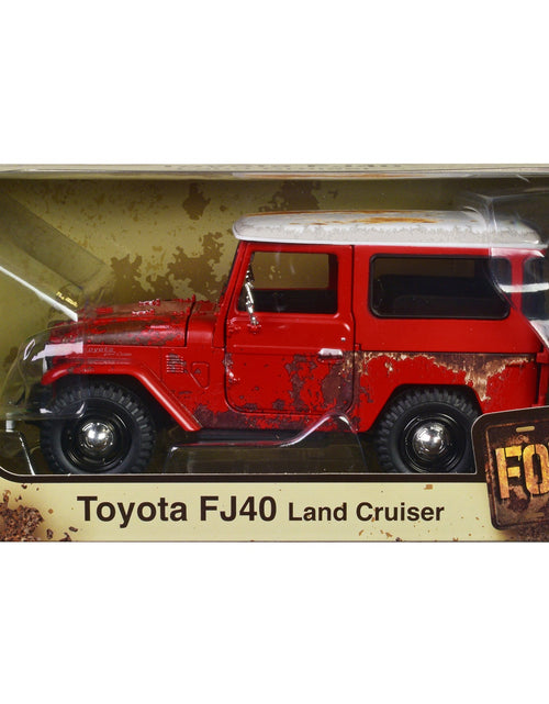 Load image into Gallery viewer, Toyota FJ40 Land Cruiser Red with White Top (Rusted Version) "For Sale" Series 1/24 Diecast Model Car by Motormax
