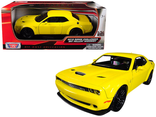Load image into Gallery viewer, 2018 Dodge Challenger SRT Hellcat Widebody Yellow 1/24 Diecast Model Car by Motormax
