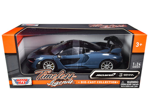 Load image into Gallery viewer, McLaren Senna Gray Metallic and Black "Timeless Legends" 1/24 Diecast Model Car by Motormax
