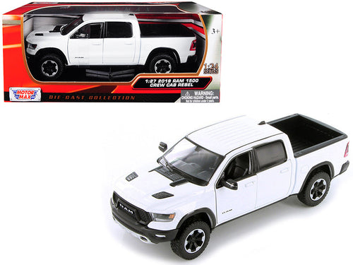 Load image into Gallery viewer, 2019 RAM 1500 Rebel Crew Cab Pickup Truck White 1/24-1/27 Diecast Model Car by Motormax
