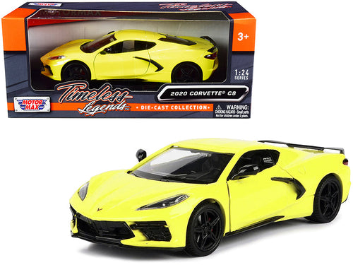 Load image into Gallery viewer, 2020 Chevrolet Corvette C8 Stingray Yellow "Timeless Legends" 1/24 Diecast Model Car by Motormax
