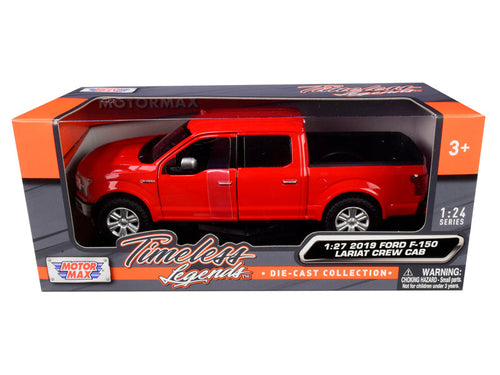 Load image into Gallery viewer, 2019 Ford F-150 Lariat Crew Cab Pickup Truck Red 1/24-1/27 Diecast Model Car by Motormax
