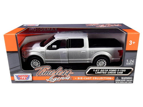 Load image into Gallery viewer, 2019 Ford F-150 Limited Crew Cab Pickup Truck Metallic Silver 1/24-1/27 Diecast Model Car by Motormax
