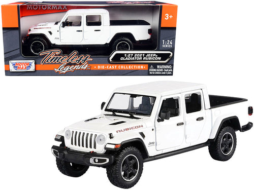 Load image into Gallery viewer, 2021 Jeep Gladiator Rubicon (Closed Top) Pickup Truck White 1/24-1/27 Diecast Model Car by Motormax
