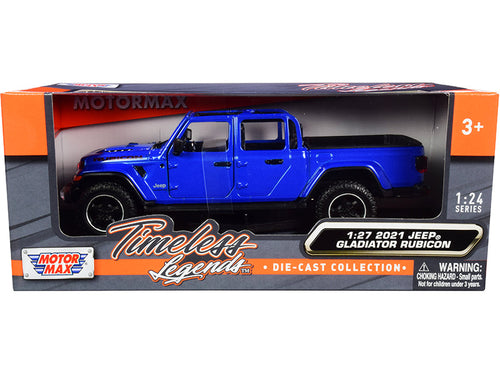 Load image into Gallery viewer, 2021 Jeep Gladiator Rubicon (Open Top) Pickup Truck Blue 1/24-1/27 Diecast Model Car by Motormax
