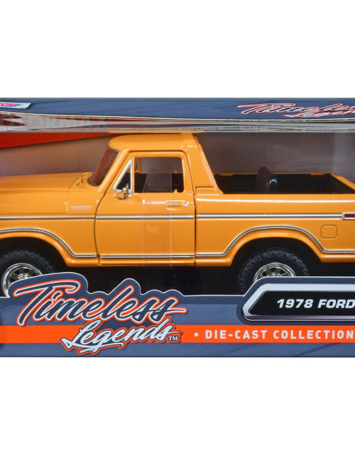 Load image into Gallery viewer, 1978 Ford Bronco Custom (Open Top) Yellow with "Timeless Legends" Series 1/24 Diecast Model Car by Motormax
