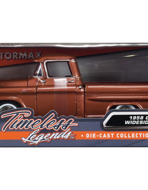 Load image into Gallery viewer, 1958 GMC 100 Wideside Pickup Truck Brown Metallic "Timeless Legends" Series 1/24 Diecast Model Car by Motormax
