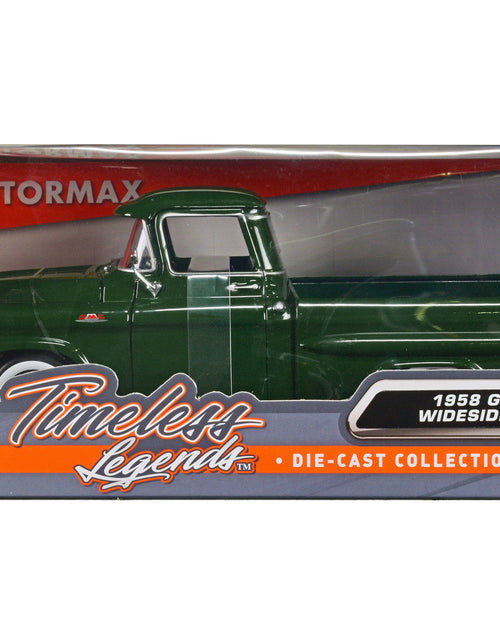 Load image into Gallery viewer, 1958 GMC 100 Wideside Pickup Truck Green "Timeless Legends" Series 1/24 Diecast Model Car by Motormax
