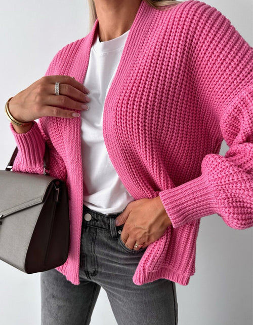 Load image into Gallery viewer, Open Front Dropped Shoulder Cardigan
