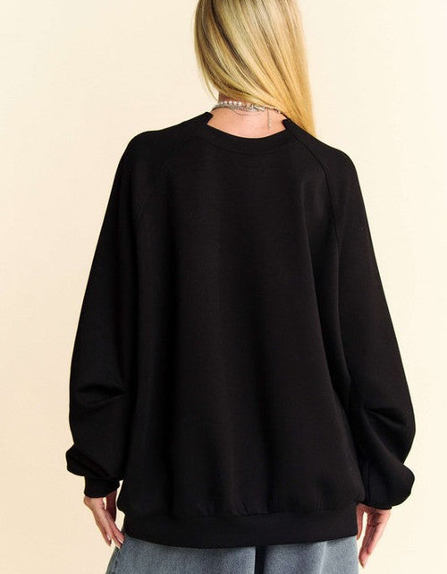 Load image into Gallery viewer, Davi &amp; Dani Round Neck Raglan Sleeve Sweatshirt
