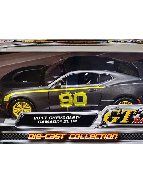 Load image into Gallery viewer, 2017 Chevrolet Camaro ZL1 #90 Matt Gray with Yellow Stripes "GT Racing" Series 1/24 Diecast Model Car by Motormax
