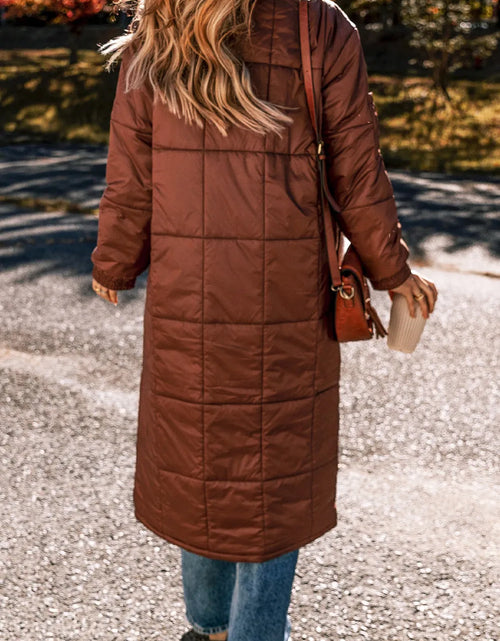Load image into Gallery viewer, Pocketed Bubble Texture Long Sleeve Longline Winter Coat
