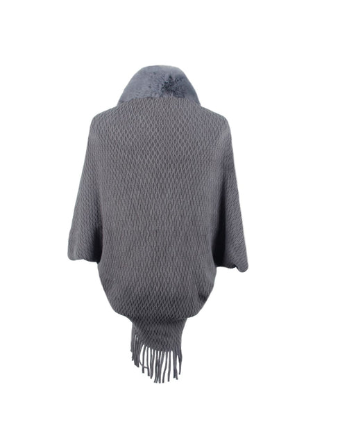Load image into Gallery viewer, Open Front Fringe Hem Poncho

