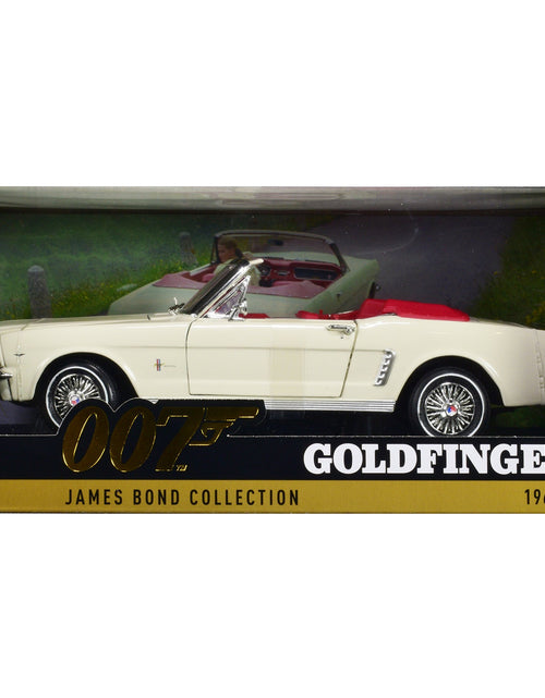 Load image into Gallery viewer, 1964 1/2 Ford Mustang Convertible White with Red Interior James Bond 007 "Goldfinger" (1964) Movie "James Bond Collection" Series 1/18 Diecast Model Car by Motormax
