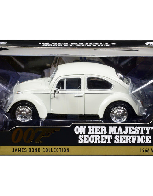 Load image into Gallery viewer, 1966 Volkswagen Beetle White James Bond 007 "On Her Majesty's Secret Service" (1969) Movie "James Bond Collection" Series 1/24 Diecast Model Car by Motormax
