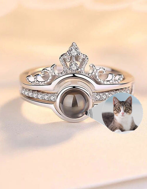 Load image into Gallery viewer, Custom Pet Photo Tiara Crown Ring by PetWithMe
