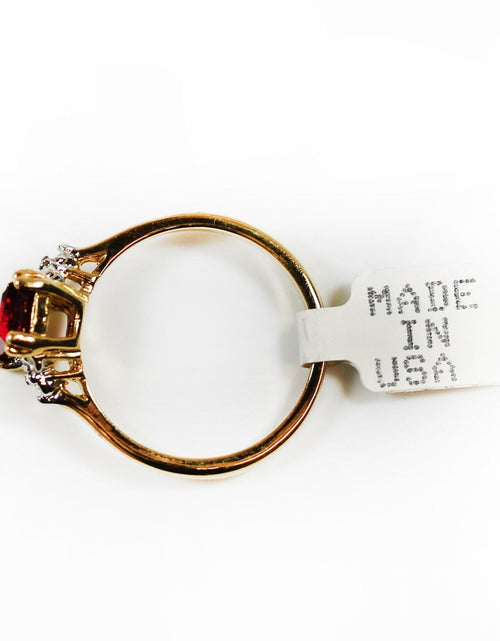 Load image into Gallery viewer, Vintage Ring Clear Austrian Crystals 18k Yellow Gold Electroplated Womens Birthstone Made in USA by PVD Vintage Jewelry
