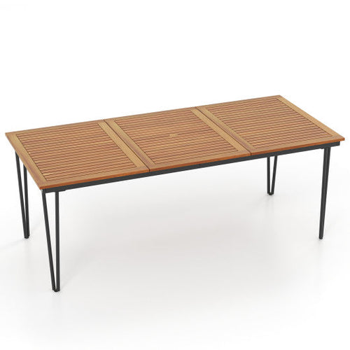 Load image into Gallery viewer, 79 Inch 8-Person Outdoor Dining Table with 1.9 Inch Umbrella Hole
