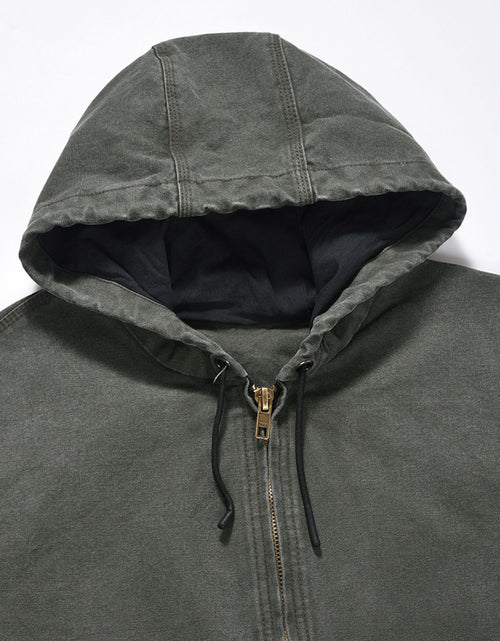 Load image into Gallery viewer, Men's Zip Up Washed Hooded Jacket
