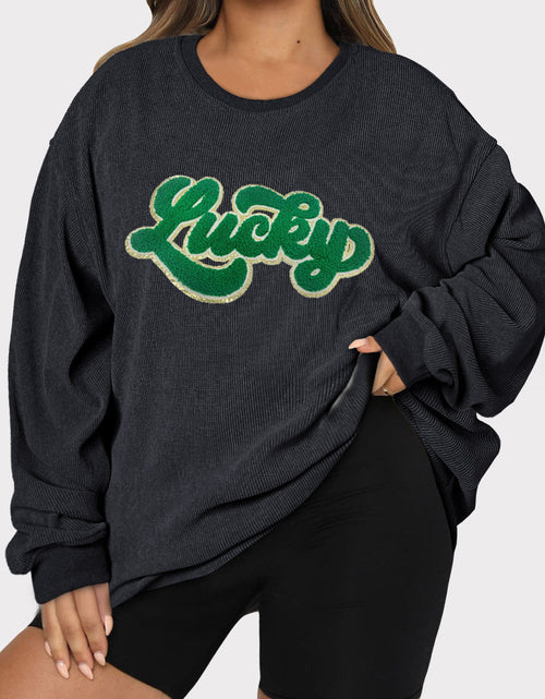 Load image into Gallery viewer, Plus Size LUCKY Round Neck Sweatshirt
