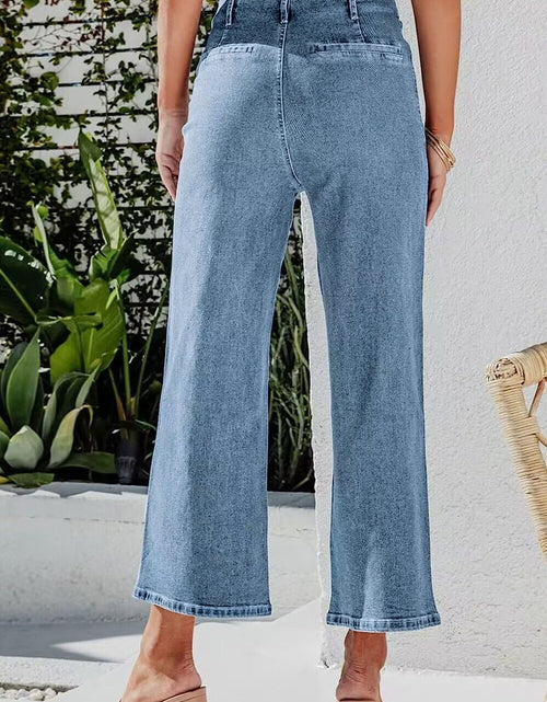 Load image into Gallery viewer, Button Fly Cropped Wide Leg Jeans
