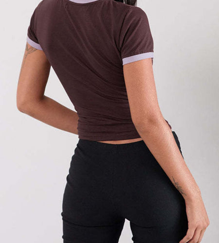 Letter Graphic Round Neck Short Sleeve T-Shirt